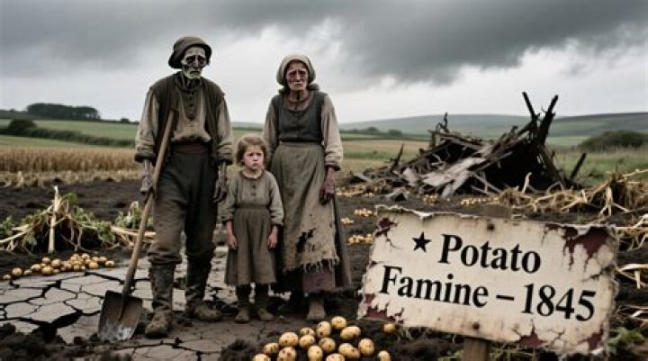 What caused the Irish potato famine in the 1840s?