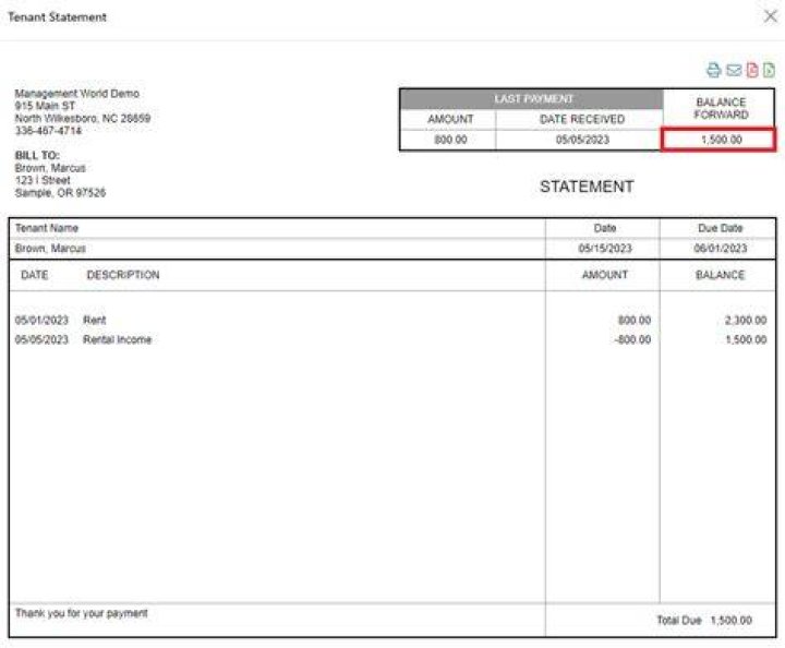 What does amount carried forward mean?