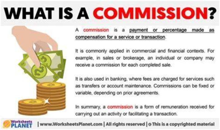 What does commission check mean?