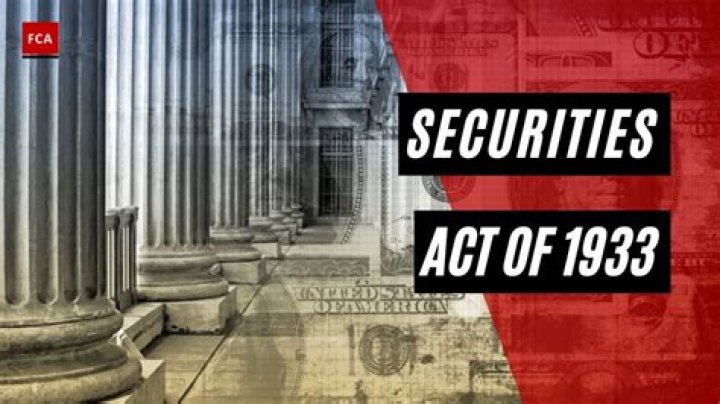 What does the Securities Act of 1933 cover?