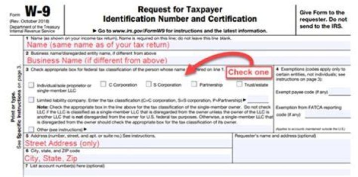 What is line 3 on W9 form?