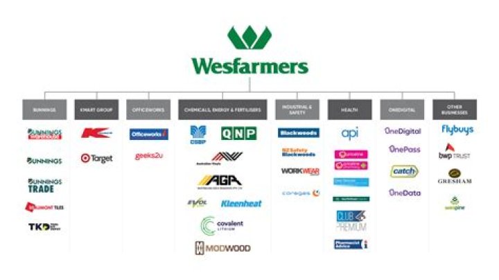 Which businesses do Wesfarmers own?